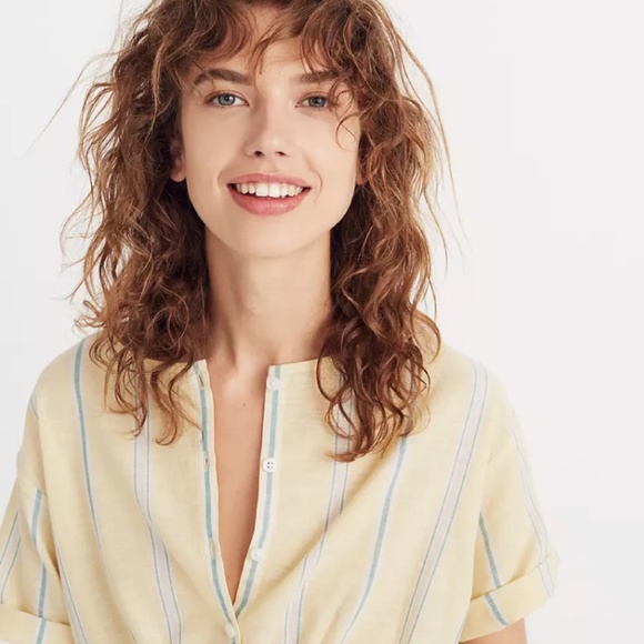 Drawstring-Waist Shirt in Atlantic Stripe - Picture 2 of 4